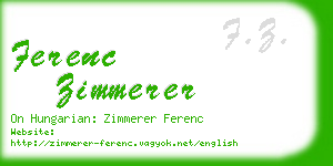 ferenc zimmerer business card